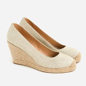 J.Crew Seville Espadrille Wedge in Metallic Canvas